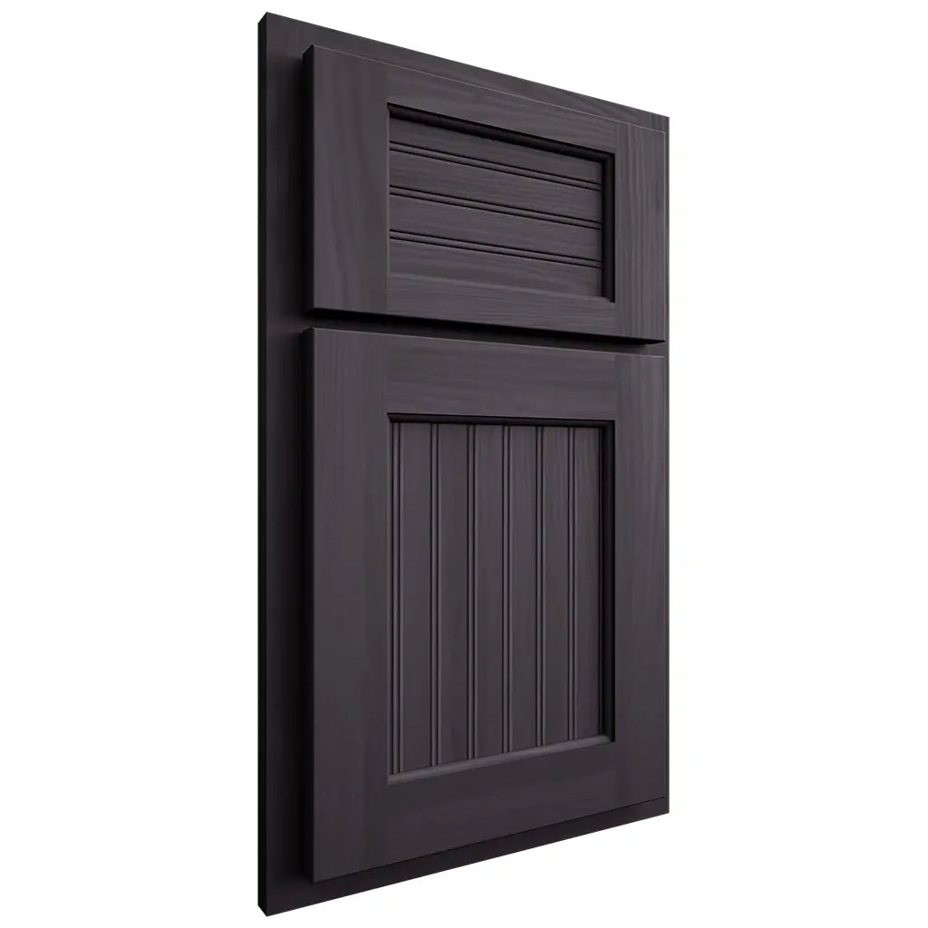 Shiloh Cabinetry Partial Overlay Beaded Century Hickory Plain Cut Harbor Door