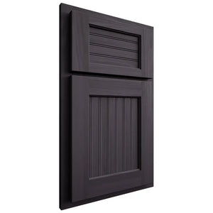 Shiloh Cabinetry Partial Overlay Beaded Century Hickory Plain Cut Harbor Door
