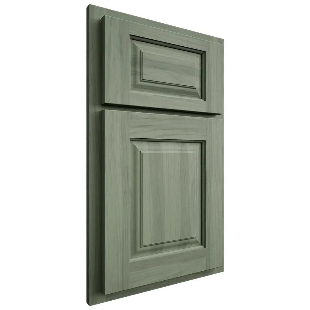 Shiloh Cabinetry Partial Overlay Beaded Century Hickory Plain Cut Moss Door