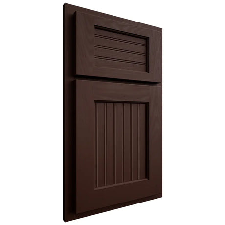 Shiloh Cabinetry Partial Overlay Beaded Century Maple Plain Cut Cocoa Door