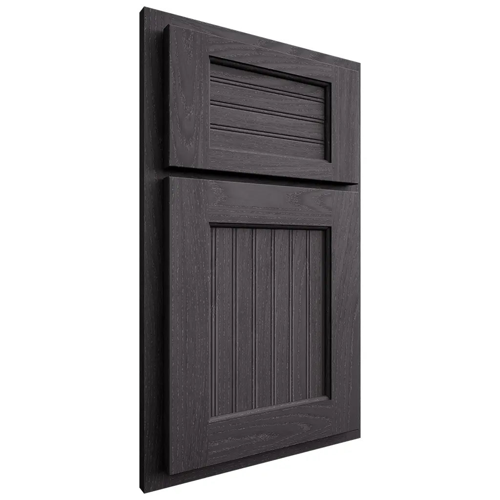 Shiloh Cabinetry Partial Overlay Beaded Century Red Oak Plain Cut Harbor Door