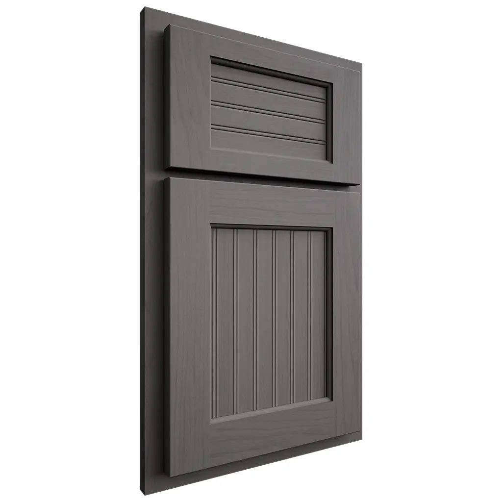 Shiloh Cabinetry Partial Overlay Beaded Century Walnut Plain Cut Cadet Door