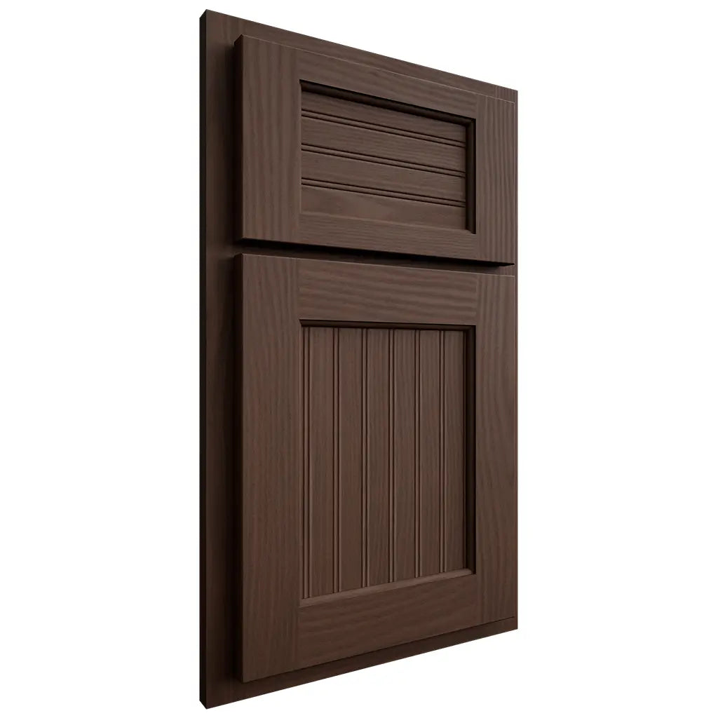 Shiloh Cabinetry Partial Overlay Beaded Century White Oak Plain Cut Braun Door