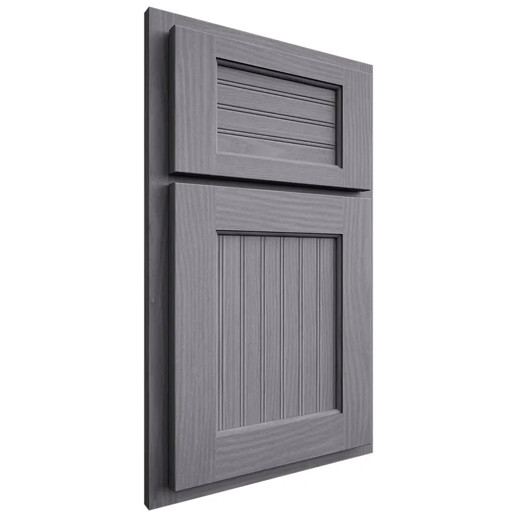 Shiloh Cabinetry Partial Overlay Beaded Century White Oak Plain Cut Cadet Door