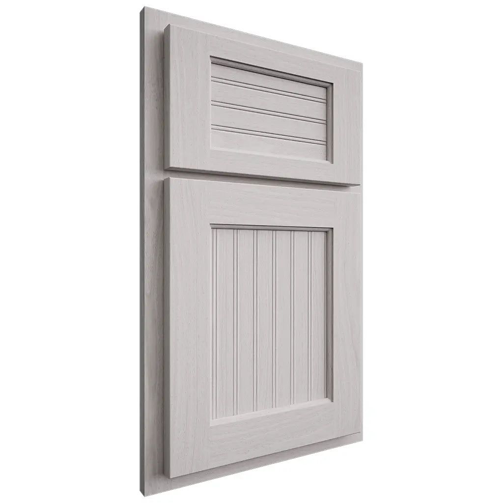 Shiloh Cabinetry Partial Overlay Beaded Century White Oak Plain Cut Cotton Door