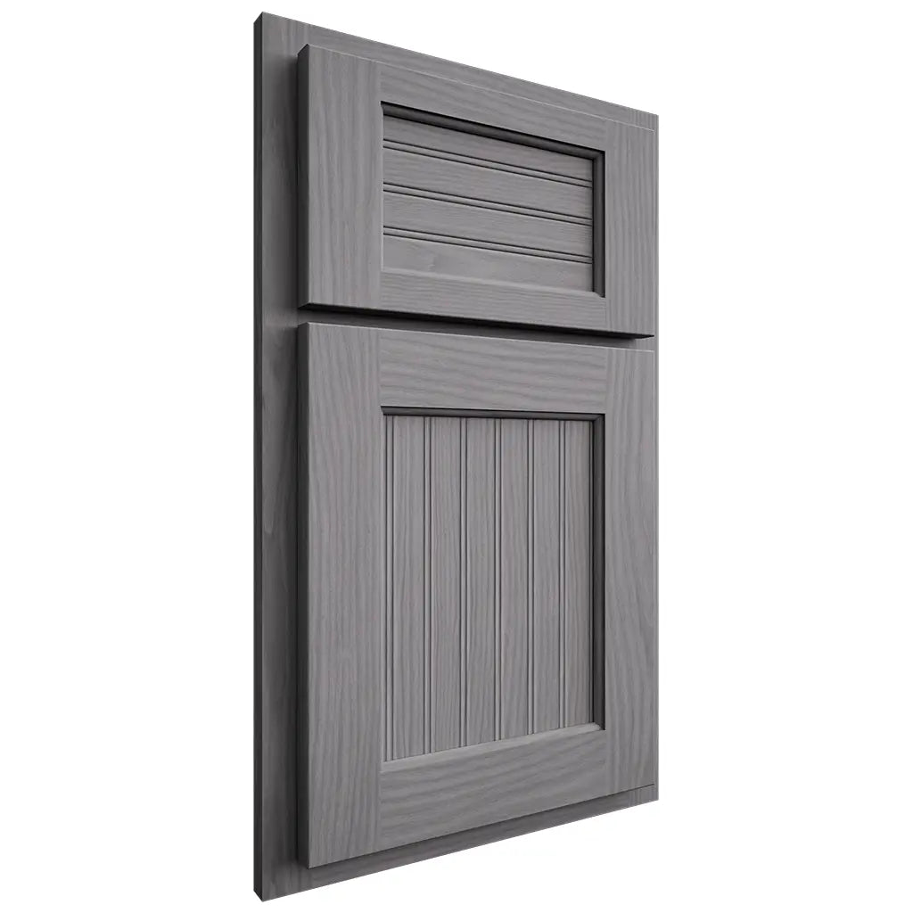 Shiloh Cabinetry Partial Overlay Beaded Century White Oak Plain Cut Sterling Door