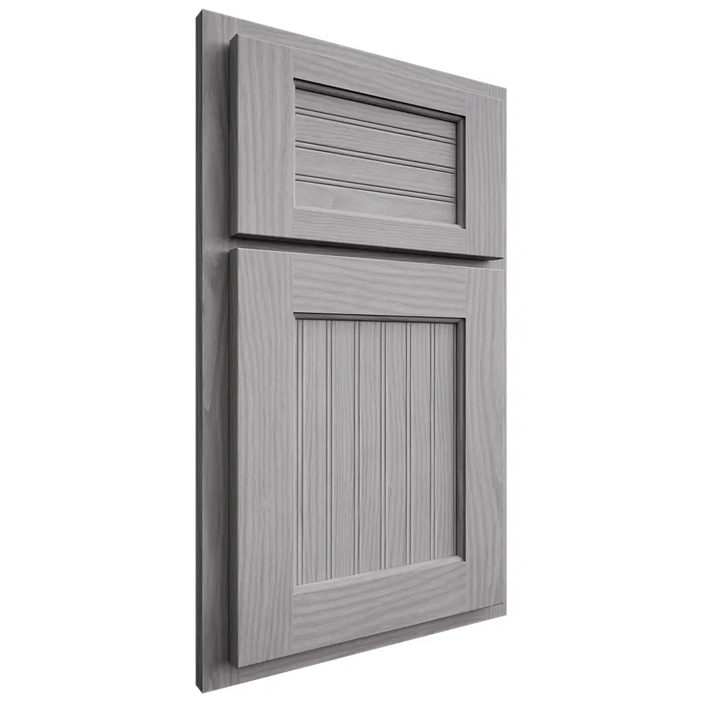 Shiloh Cabinetry Partial Overlay Beaded Century White Oak Plain Cut Stratus Door