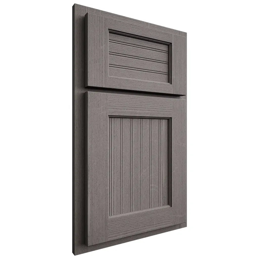 Shiloh Cabinetry Partial Overlay Beaded Century White Oak Quarter Sawn Flagstone Door