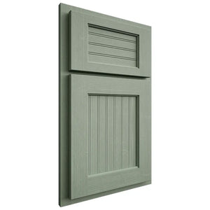 Shiloh Cabinetry Partial Overlay Beaded Century White Oak Quarter Sawn Moss Door