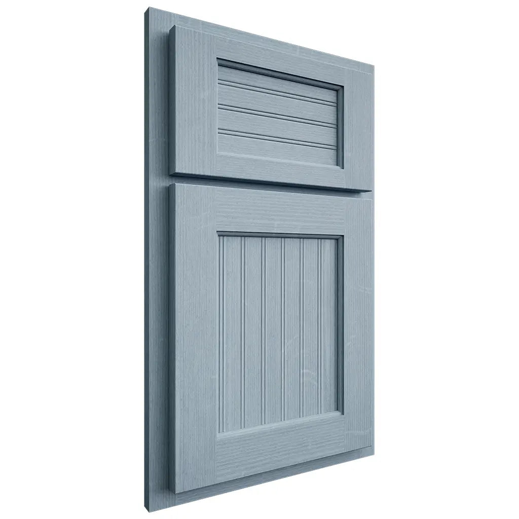 Shiloh Cabinetry Partial Overlay Beaded Century White Oak Quarter Sawn Sky Door