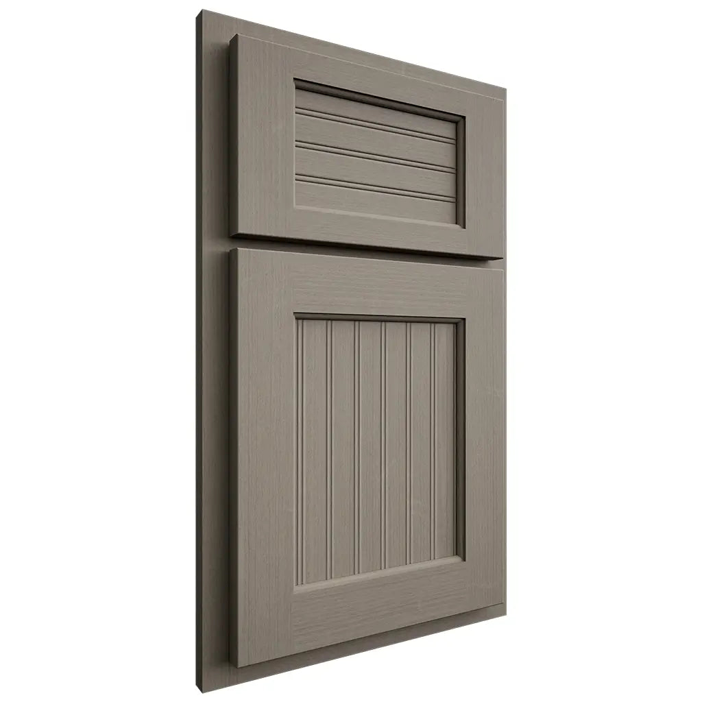 Shiloh Cabinetry Partial Overlay Beaded Century White Oak Quarter Sawn Thyme Door