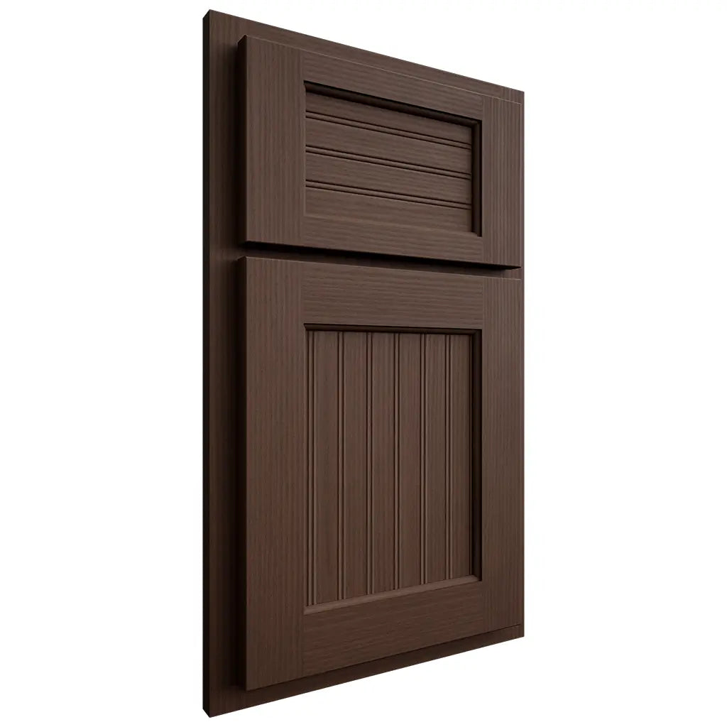 Shiloh Cabinetry Partial Overlay Beaded Century White Oak Rift Cut Braun Door