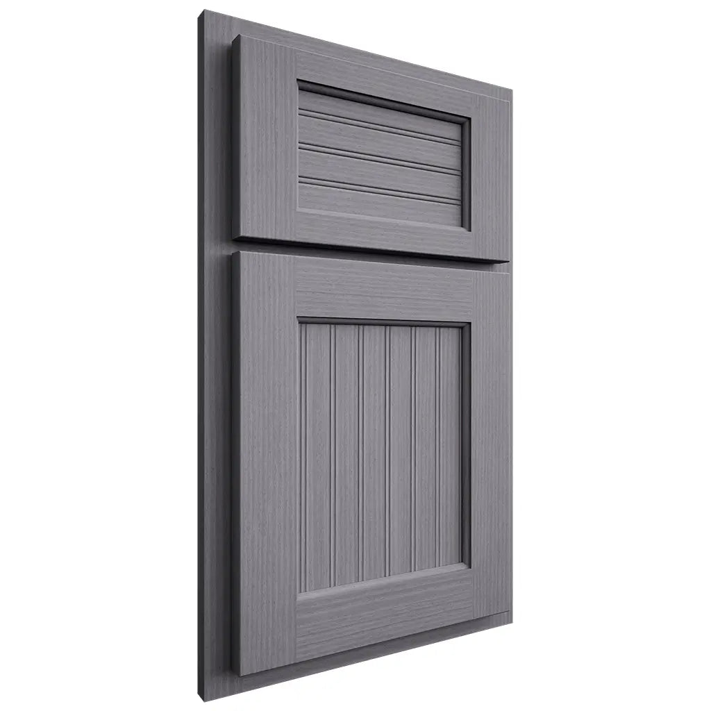 Shiloh Cabinetry Partial Overlay Beaded Century White Oak Rift Cut Cadet Door