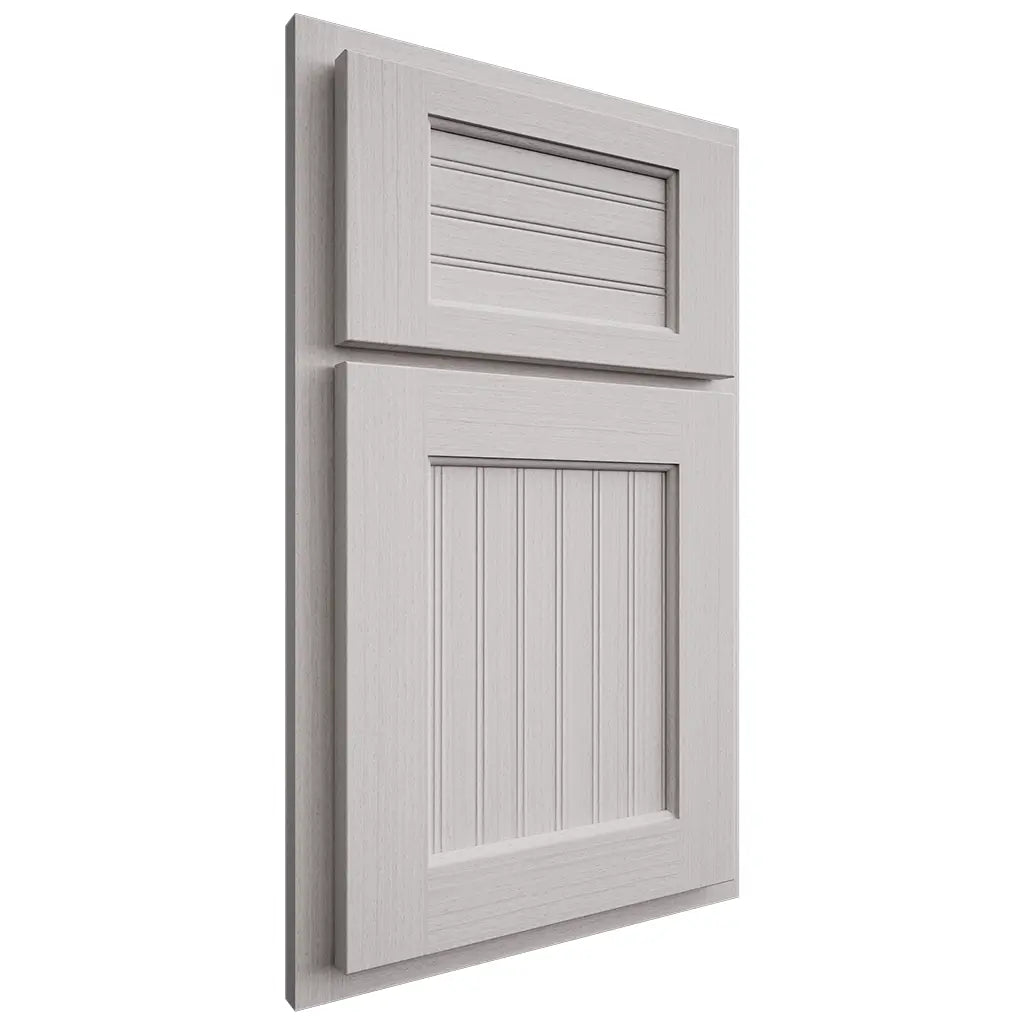 Shiloh Cabinetry Partial Overlay Beaded Century White Oak Rift Cut Cotton Door