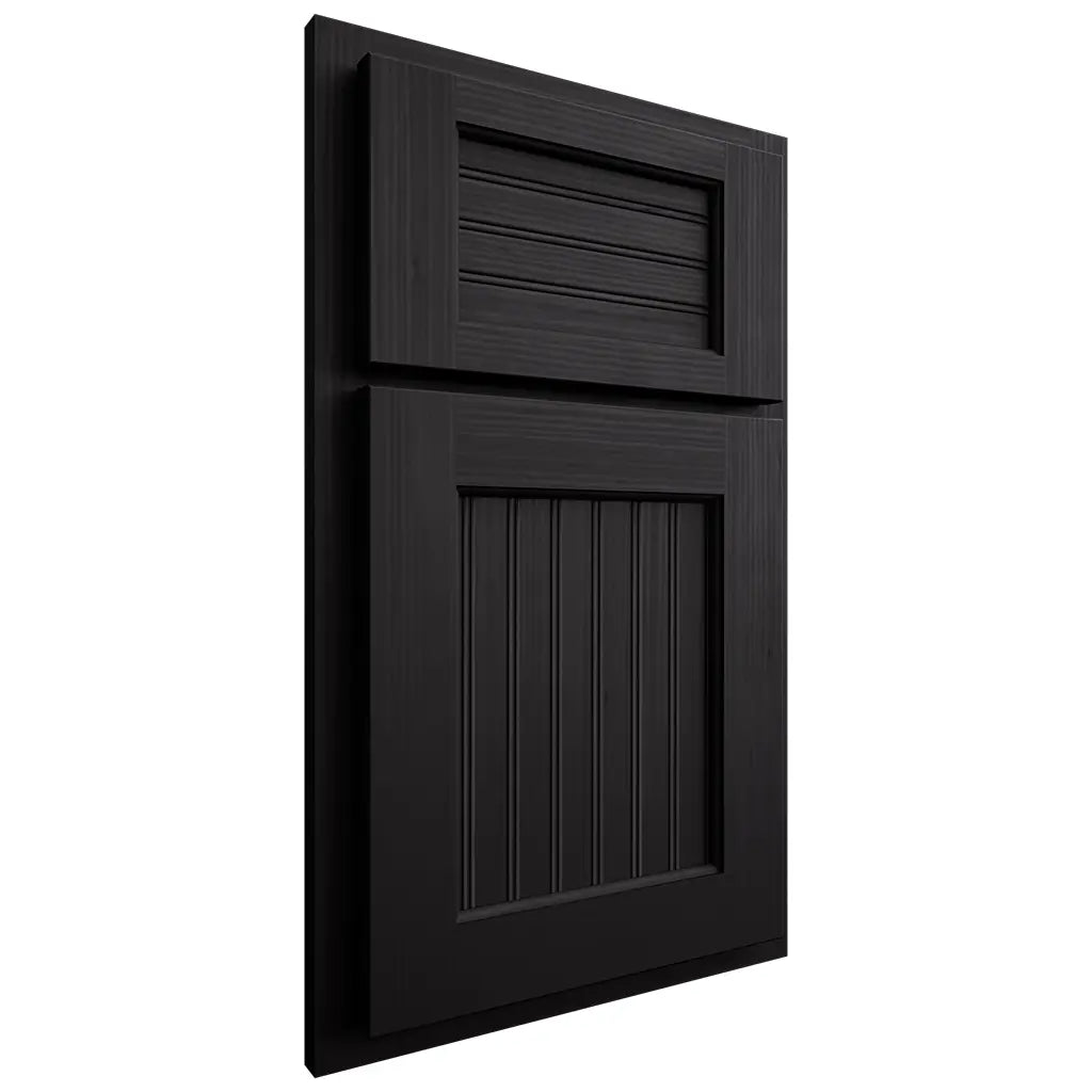 Shiloh Cabinetry Partial Overlay Beaded Century White Oak Rift Cut Espresso Door