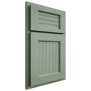 Shiloh Cabinetry Partial Overlay Beaded Century White Oak Rift Cut Moss Door
