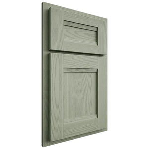 Shiloh Cabinetry Partial Overlay Bristol Red Oak Plain Cut Moss Door