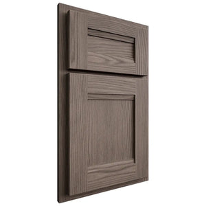 Shiloh Cabinetry Partial Overlay Bristol White Oak Plain Cut Clay Door