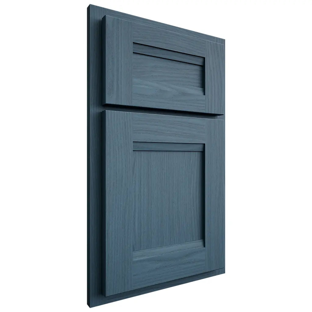 Shiloh Cabinetry Partial Overlay Bristol White Oak Plain Cut Hudson Door