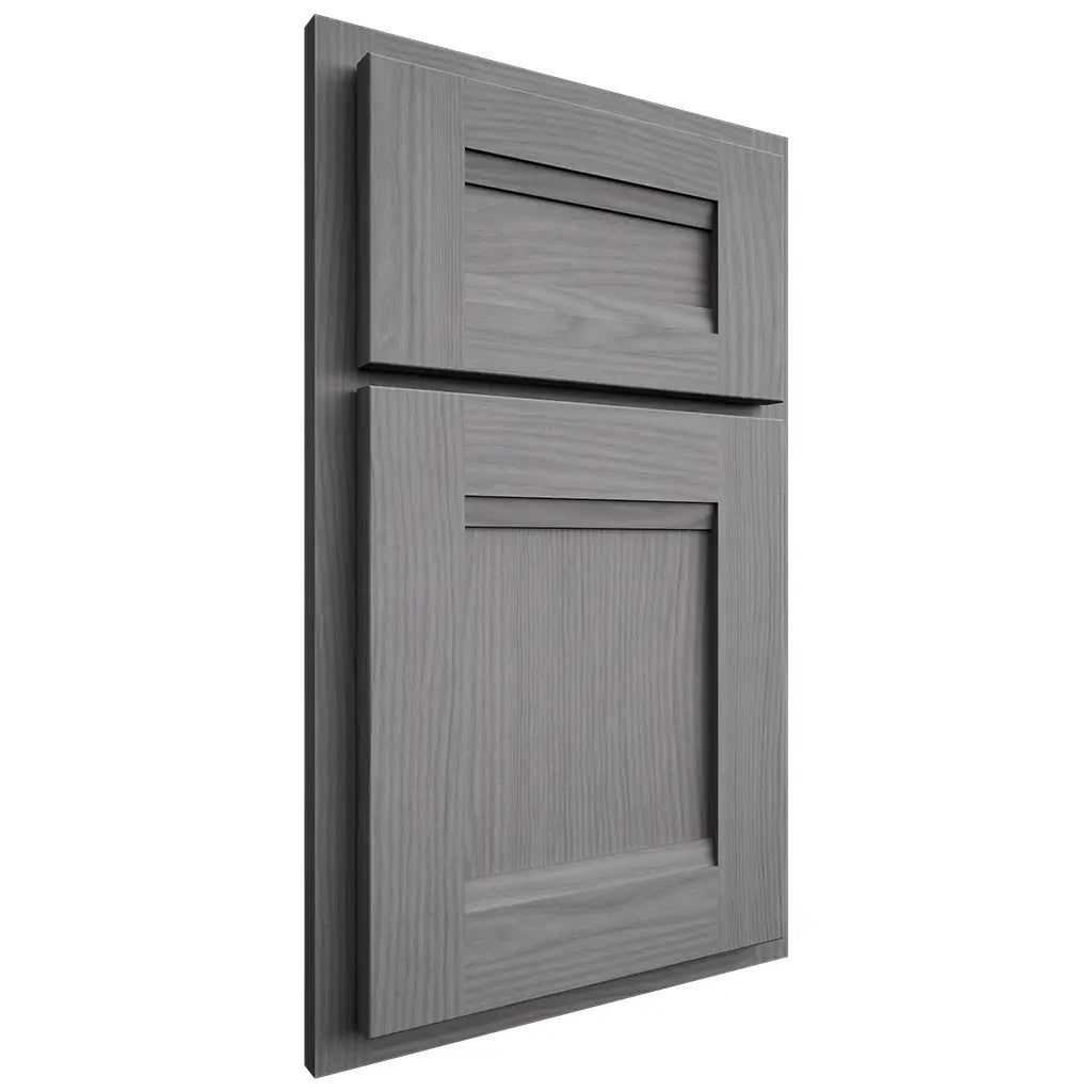 Shiloh Cabinetry Partial Overlay Bristol White Oak Plain Cut Sterling Door