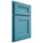 Shiloh Cabinetry Partial Overlay Bristol White Oak Quarter Sawn Aqua Door