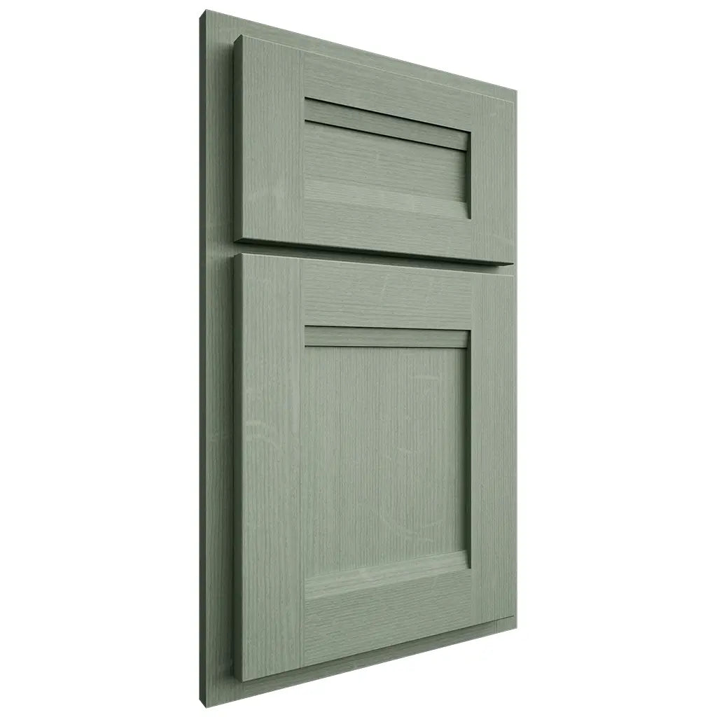 Shiloh Cabinetry Partial Overlay Bristol White Oak Quarter Sawn Moss Door
