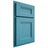Shiloh Cabinetry Partial Overlay Bristol White Oak Rift Cut Aqua Door