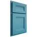 Shiloh Cabinetry Partial Overlay Bristol White Oak Rift Cut Aqua Door