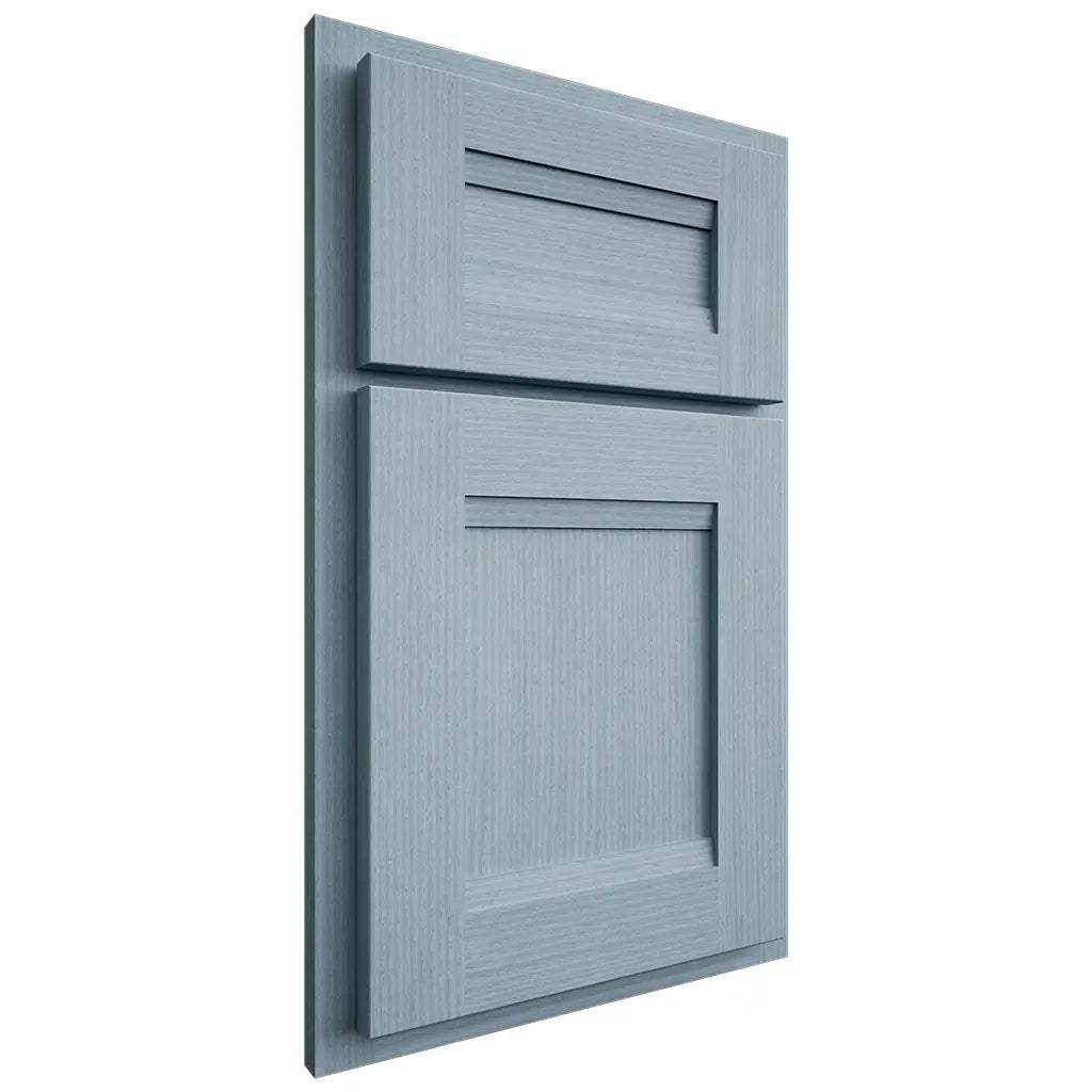 Shiloh Cabinetry Partial Overlay Bristol White Oak Rift Cut Sky Door