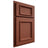 Shiloh Cabinetry Partial Overlay Charleston Maple Plain Cut Cayenne Door