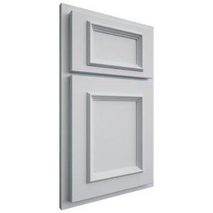 Shiloh Cabinetry Partial Overlay Charleston Paintable Niebla Azul Door