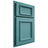 Shiloh Cabinetry Partial Overlay Charleston Red Oak Plain Cut Aqua Door