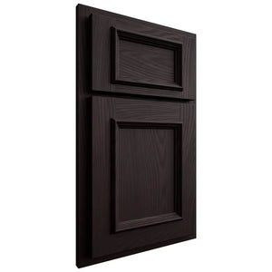 Shiloh Cabinetry Partial Overlay Charleston Red Oak Plain Cut Espresso Door