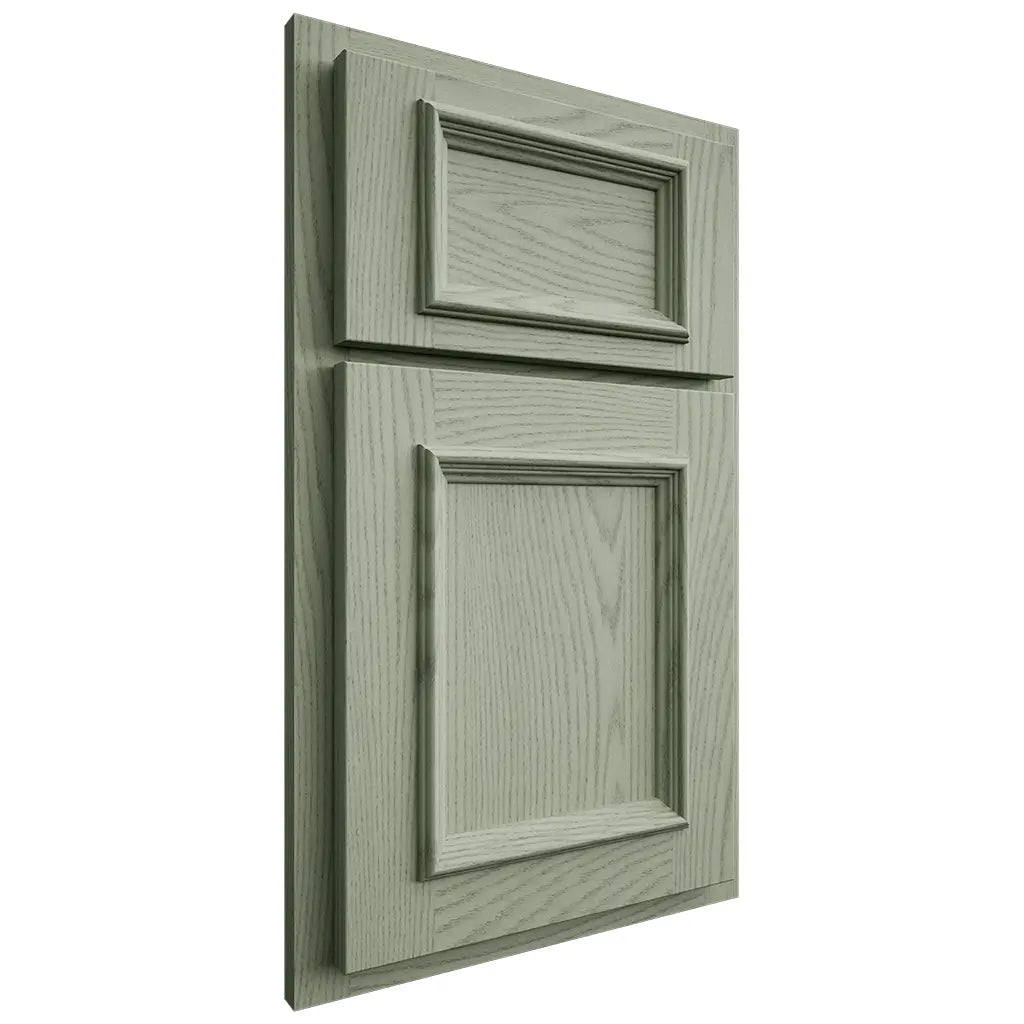 Shiloh Cabinetry Partial Overlay Charleston Red Oak Plain Cut Moss Door