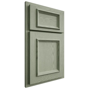 Shiloh Cabinetry Partial Overlay Charleston Red Oak Plain Cut Moss Door