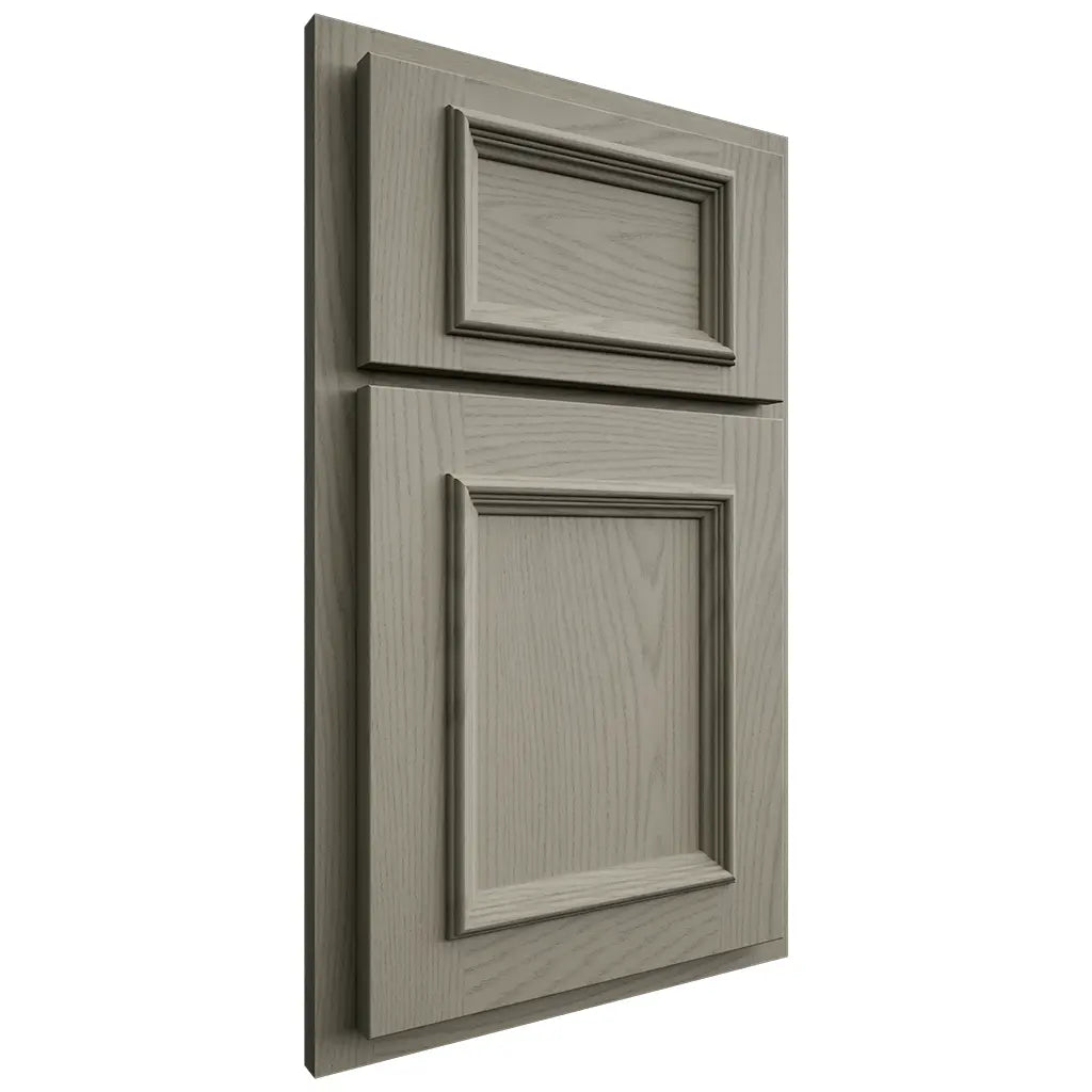 Shiloh Cabinetry Partial Overlay Charleston Red Oak Plain Cut Thyme Door