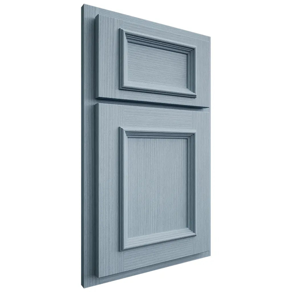 Shiloh Cabinetry Partial Overlay Charleston White Oak Rift Cut Sky Door