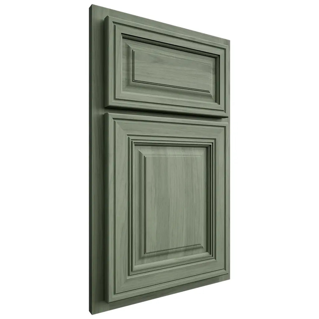 Shiloh Cabinetry Partial Overlay Concord Hickory Plain Cut Moss Door
