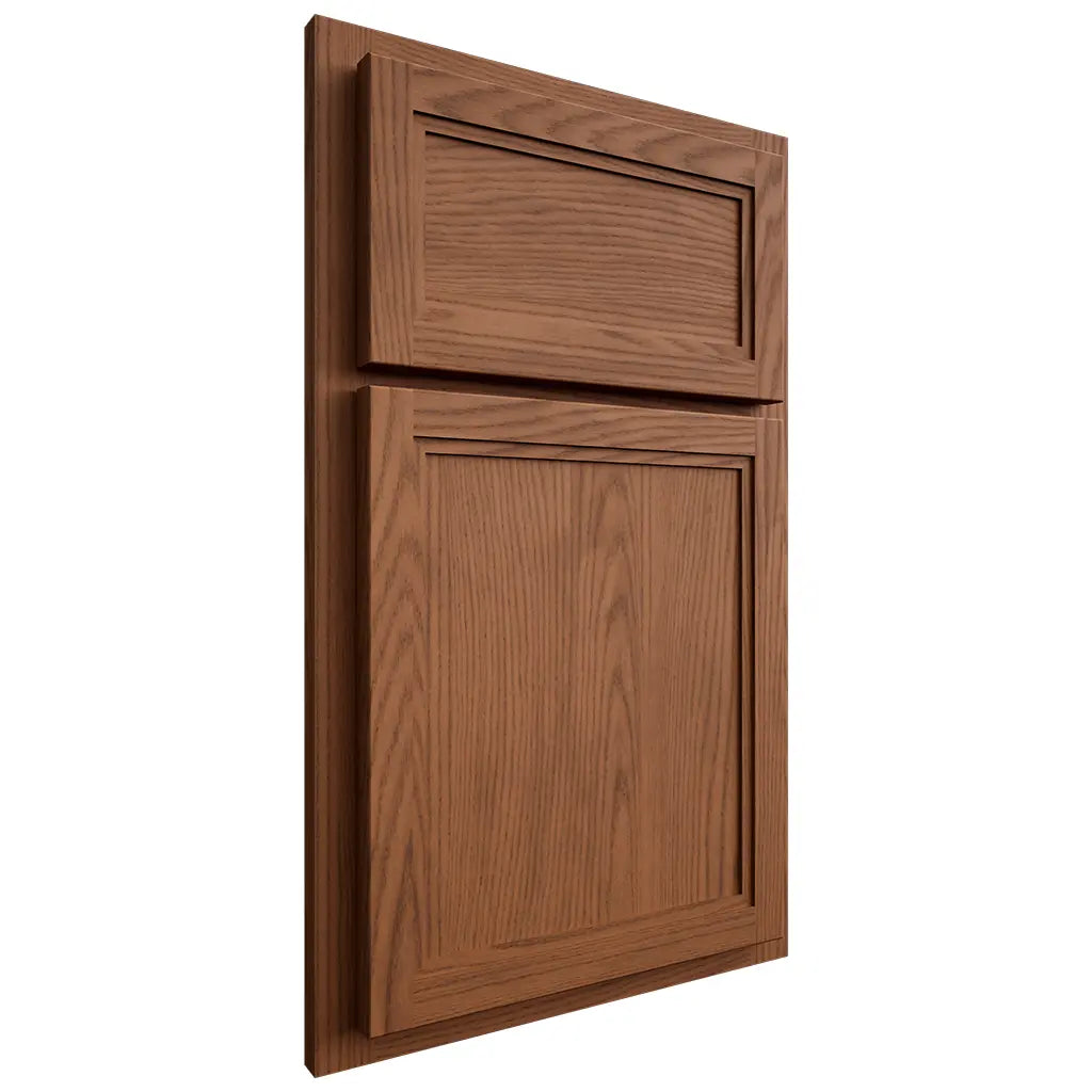 Shiloh Cabinetry Partial Overlay Concord Red Oak Plain Cut Braun Door