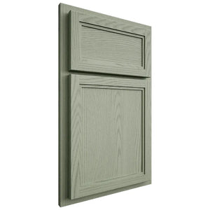 Shiloh Cabinetry Partial Overlay Concord Red Oak Plain Cut Moss Door