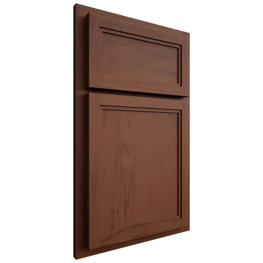 Shiloh Cabinetry Partial Overlay Concord Walnut Plain Cut Rye Door
