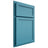 Shiloh Cabinetry Partial Overlay Concord White Oak Rift Cut Aqua Door