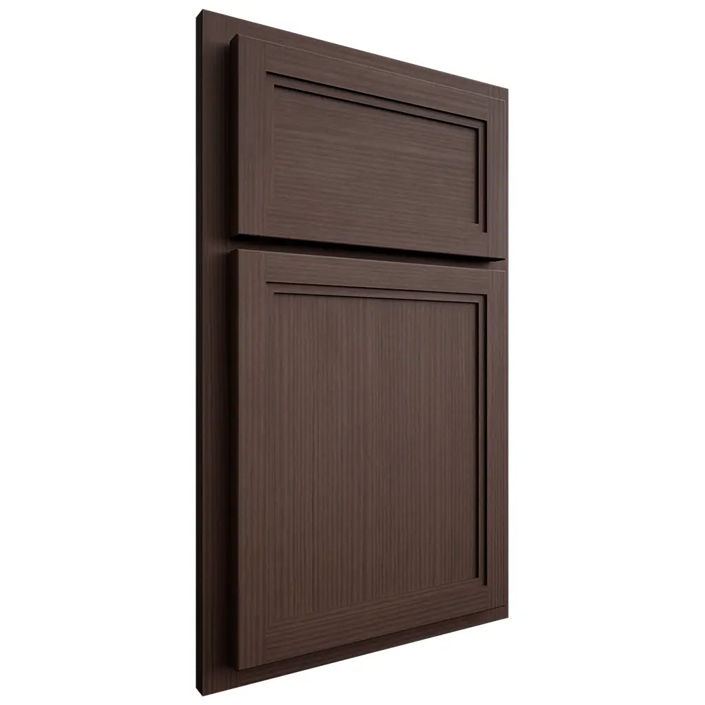 Shiloh Cabinetry Partial Overlay Concord White Oak Rift Cut Dusk Door