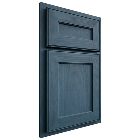 Shiloh Cabinetry Partial Overlay Essex Red Oak Plain Cut Hudson Door