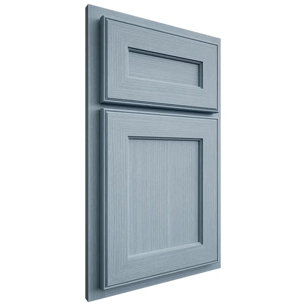 Shiloh Cabinetry Partial Overlay Essex White Oak Rift Cut Sky Door