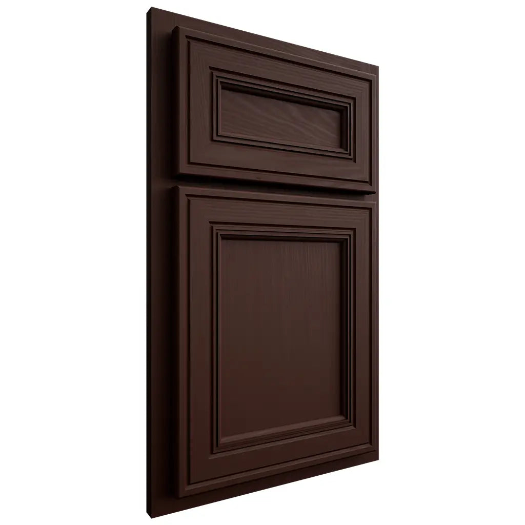 Shiloh Cabinetry Partial Overlay Glenbrook Maple Plain Cut Cocoa Door