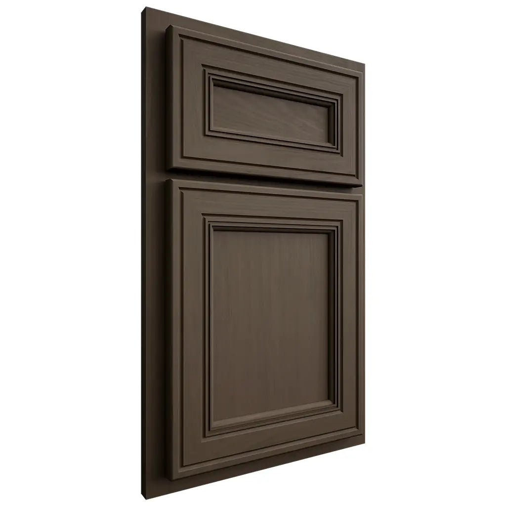 Shiloh Cabinetry Partial Overlay Glenbrook Maple Plain Cut Perfect Brown Door