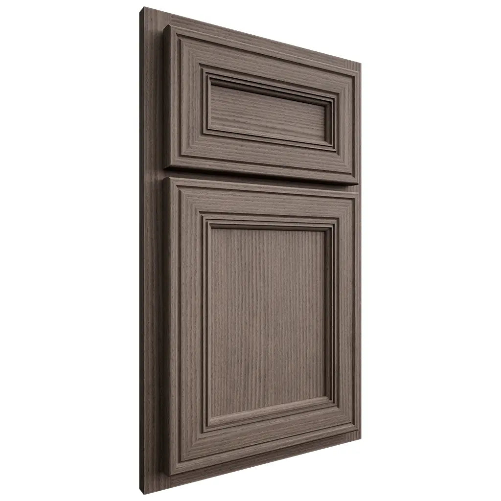 Shiloh Cabinetry Partial Overlay Glenbrook White Oak Rift Cut Clay Door