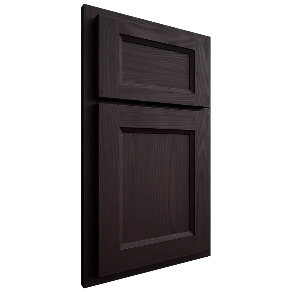 Shiloh Cabinetry Partial Overlay Greensboro Red Oak Plain Cut Espresso Door