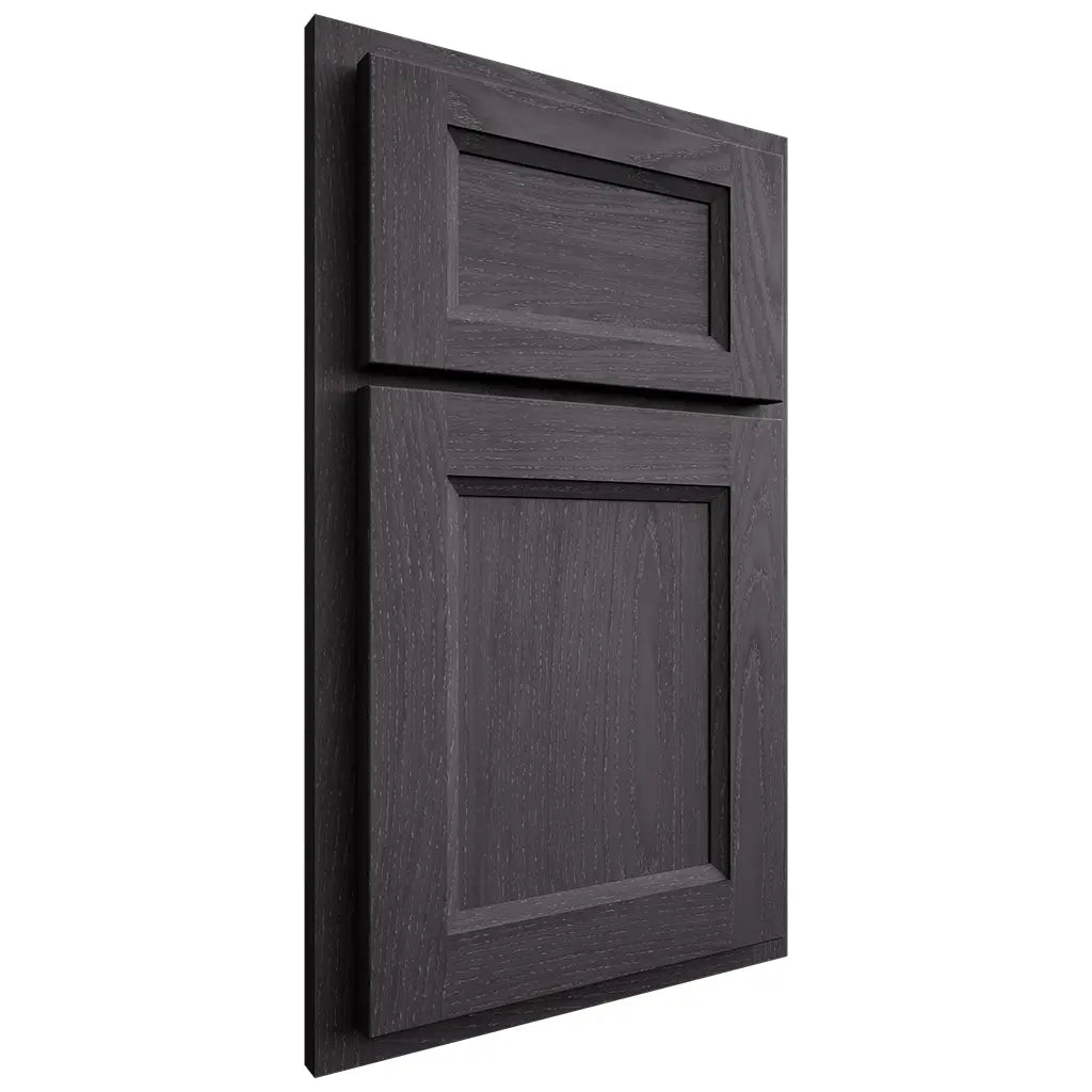 Shiloh Cabinetry Partial Overlay Greensboro Red Oak Plain Cut Harbor Door